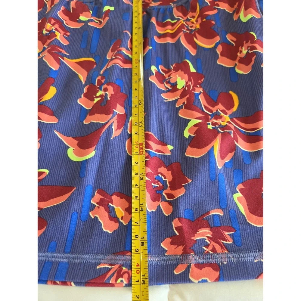 Athleta Salutation Stash Skort Athletic Skirt Shorts Blue Purple Floral Size XS